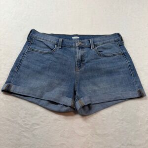 Old Navy Denim Shorts Womens 10 Blue Excellent Cuffed Mid Rise Stretch 1108